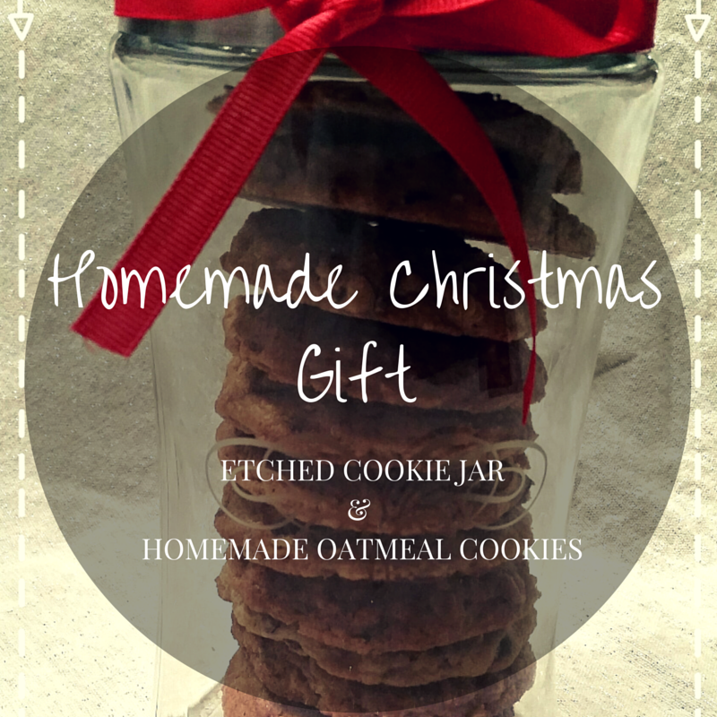 Etched Cookie Jar and Homemade Oatmeal Cookies